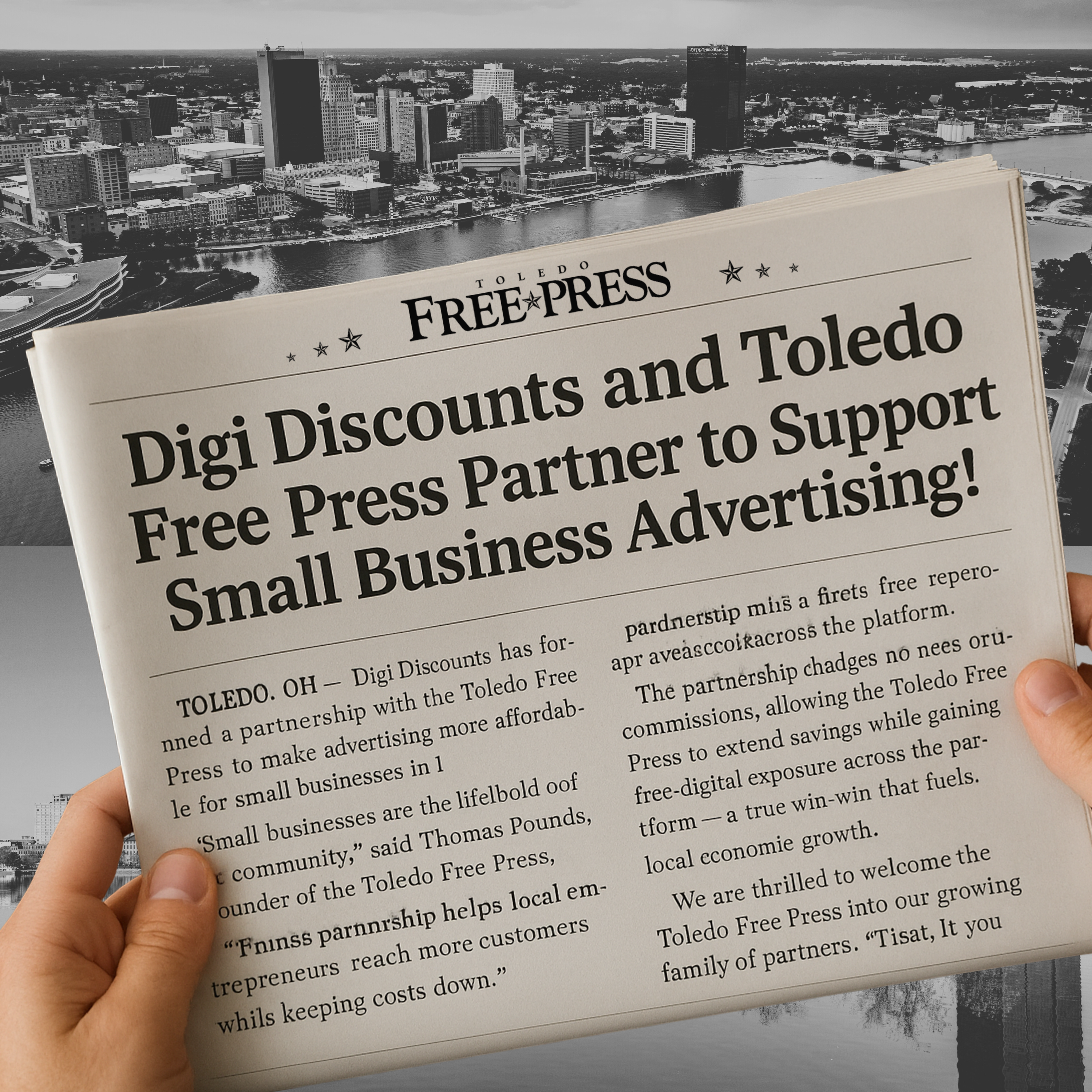 Digi Discounts Toledo Free Press press release hero