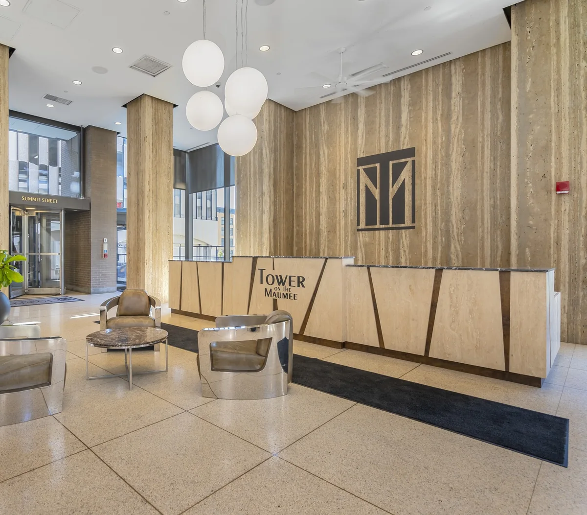 The lobby of Tower on the Maumee